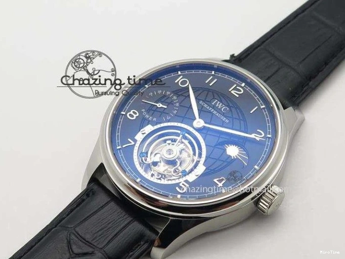 MIROTIME 0419 Portuguese Tourbillon Power Reserve Moonphase SS Black Dial On Black Leather Strap TechFriendly 7321
